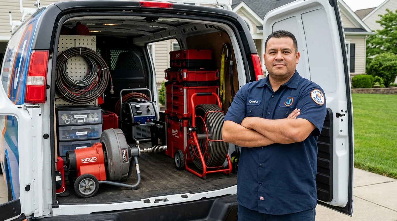 Professional drain cleaning equipment and Johns Plumbing LLC plumber in Marietta